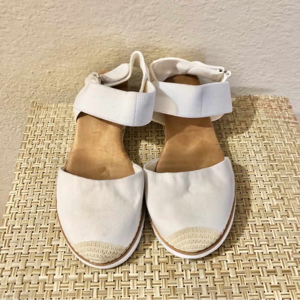 Women's White Ankle-Strap Espadrille Flats